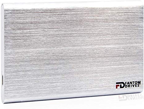 Fantom Drives 2TB Portable SSHD (Solid State Hybrid Drive) - USB 3.1 Gen 2 Type-C 10Gb/s - Silver