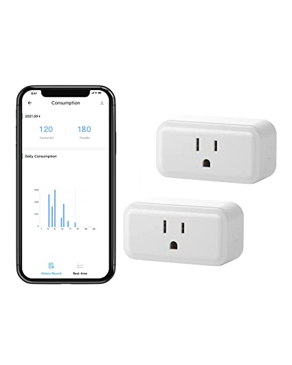 SONOFF S40TPB 15A Bluetooth WiFi Smart Plug with Energy Monitoring, Smart Outlet Timer Switch, Compatible with Alexa & Google Home Assistant, IFTTT Supporting, No Hub Required 2-Pack