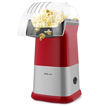 OPOLAR 1200W Fast Popcorn Maker Machine, Healthy Hot Air Popcorn Popper with Measuring Cup and Removable Top Cover, Ideal for Watching Movies and Holding Parties in Home, BPA-Free