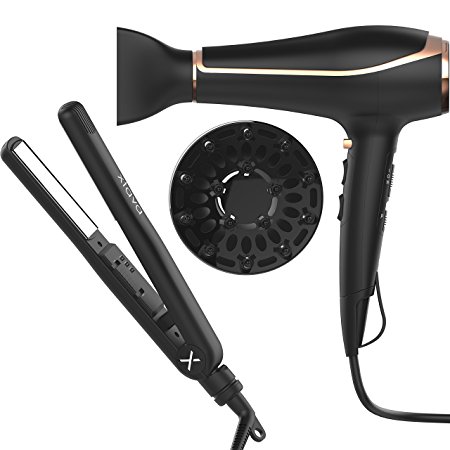 xtava Style Smoother Toolkit - Double Shine Ionic Hair Dryer & Gloss Factor Titanium Flat Iron