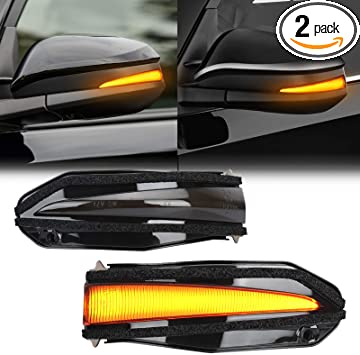 SUPAREE LED Side Mirror Turn Signal Lights, Sequential Dynamic Indicator Strip for 2014-2021 Toyota 4Runner, 2014-2018 Highlander, 2013-2018 RAV4, 2015-2018 Noah-Smoked Lens