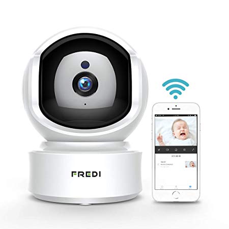 FREDI Wireless WiFi IP Camera, 1080P FHD Wireless Home Surveillance Security Camera with Motion Detection/IR Infrared Night Vision/Two-Way Audio/Pan/Tilt, P2P for Baby Monitor Nanny Pet Dog Camera