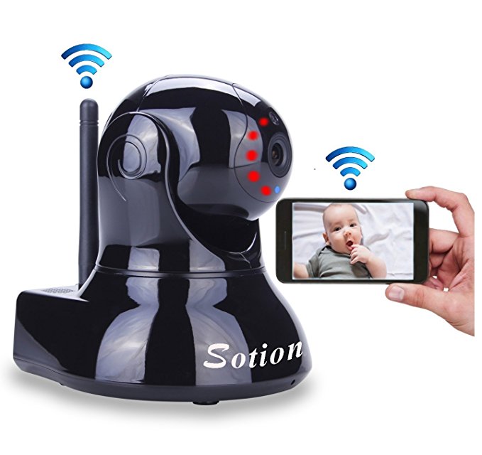 Video Baby Monitor, Sotion HD Wireless Pet Camera with Two Way Audio and Night Vision for Home/Indoor Security, Internet IP Surveillance Wifi Camera System with Motion Detection, Pan and Tilt
