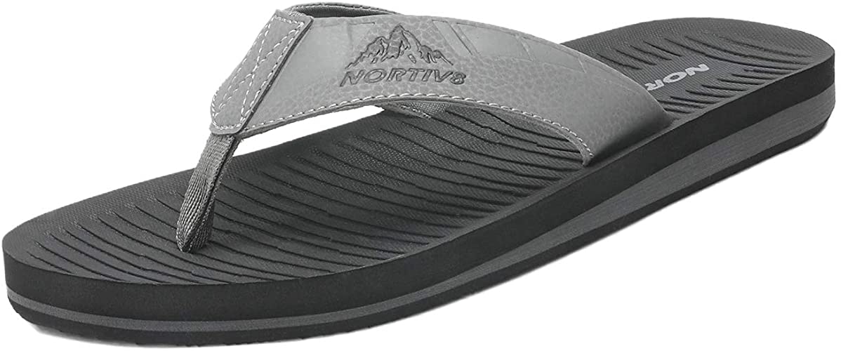 NORTIV 8 Men's Flip Flops Thong Sandals Comfortable Light Weight Beach Shoes