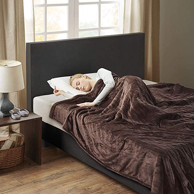 Woolrich Elect Electric Blanket with 20 Heat Level Setting Controller Full: 80x84" Chocolate