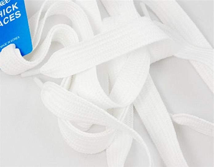 Shoe Laces Flat Thick - 52 Inches Long - White Shoelaces