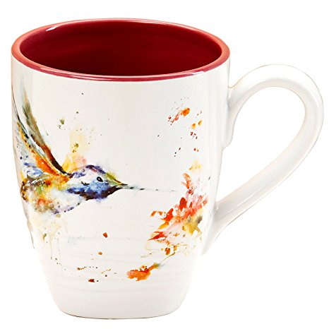 Big Sky Carvers Hummingbird Mug – Featuring Artwork by Oregon Watercolor Painter Dean Crouser – Glazed Stoneware with Pure White Background – Holds 16 Ounces