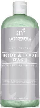 Art Naturals® Antifungal Soap with Tea Tree Oil - 100% Natural Best Foot and Body Wash 12 Oz, Helps with Nail Fungus, Athletes Foot, Ringworm, Jock Itch & Body Odor - Kills Bacteria & Relieves Itching