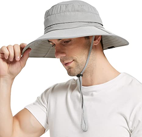 EINSKEY Sun Hat for Men/Women, Sun Protection Wide Brim Bucket Hat Waterproof Breathable Packable Boonie Hat for Fishing