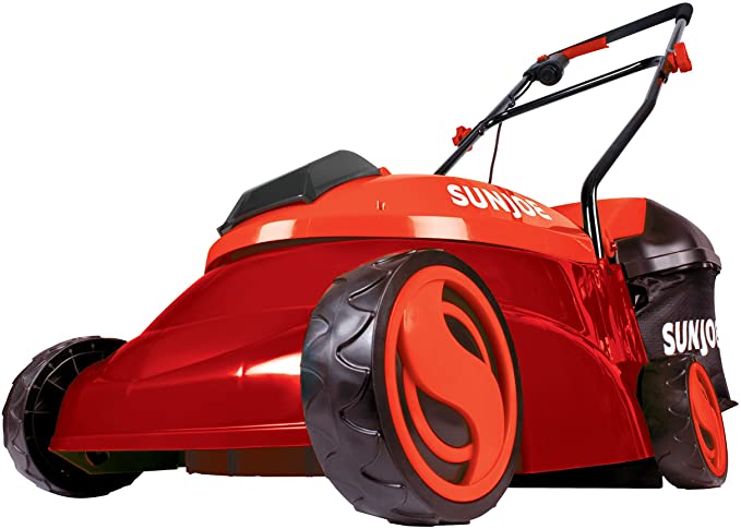 Sun Joe MJ401C-XR-RED 14-Inch 28V 5 Ah Cordless Lawn Mower w/Brushless Motor, Red