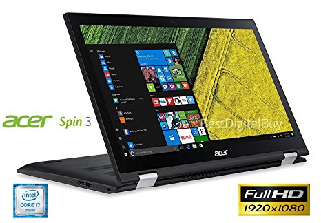 Acer Spin 3 SP315-51 Touchscreen 2-1 Convertible Laptop Intel Core i7 up to 3.1GH 12GB 1TB 15.6" Full HD LED Cam HDMI (Certified Refurbished)