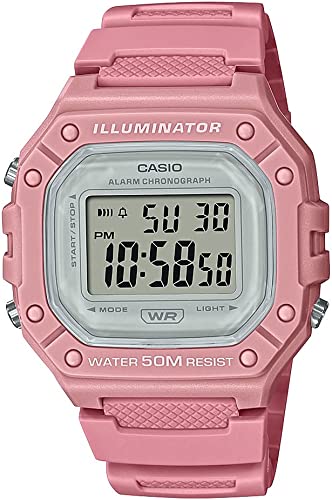 Casio Illuminator Alarm Chronograph Digital Sport Watch (Model W218HC-4AV) (Pink)