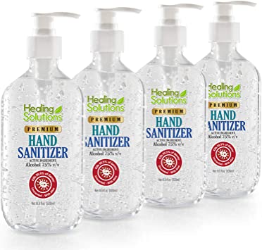 Hand Sanitizer Gel (4 Pack x 16.9oz) - 75% Alcohol - Kills 99.99% of Germs - Scent Free Antibacterial Gel with Vitamin E & Aloe for Moisturizing