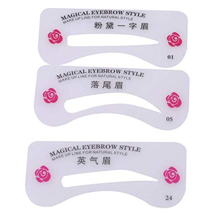 LJSLYJ 24 Pcs Reusable Eyebrow Stencil Different Shape Artifact Eyebrows Shaped Cards Kit Thrush Card Makeup Tool