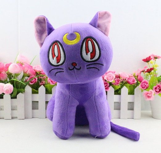12" Pretty Soldier Sailor Moon Purple Luna Cat Stuffed Plush Toy Dolls