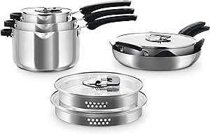 Zakarian by Dash TruPro™ 10 Piece Nonstick Stainless Steel Cookware Set with Straining Lids- Black