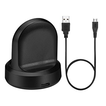 Samsung Gear S3 Wireless Charger, Shangpule Qi Wireless Charging Cradle Dock with USB cable for Samsung Gear S3 Classic SM-R760 and S3 Frontier SM-R770 Smartwatch
