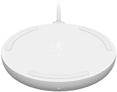 Belkin Boost Charge Wireless Charging Pad 15W (Qi-Certified Wireless Charger for iPhone 13, 13 Pro, 13 Pro Max, 13 mini and Earlier Models, AirPods, Samsung, Google, more, Wall Plug Included) - White