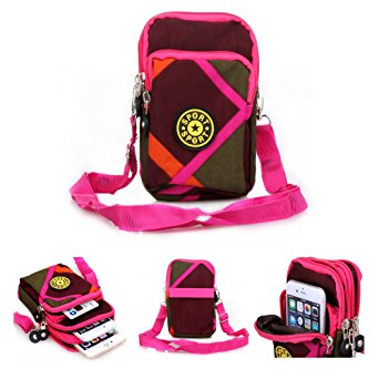 Bosam Colorful cute cross-body cellphone purse iphone 7 case canvas mini bag for 4.7inch phone (Irregula color)