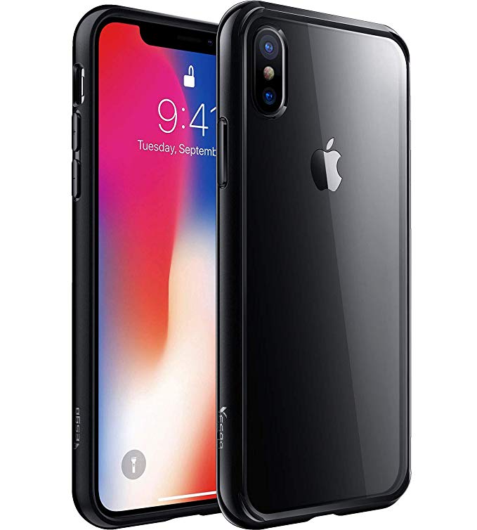 Compatible for iPhone Xs Case,iPhone X Case,Clear Anti-Scratch Shock Absorption Cover Case for iPhone Xs/X Black