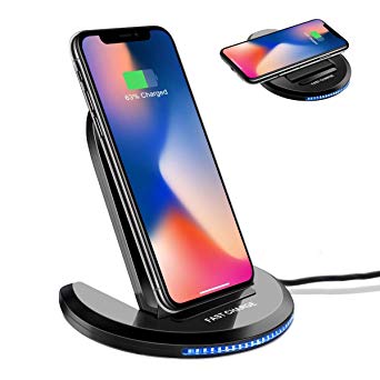 Wireless Charger,ELEGIANT 10W Qi-Certified Wireless Charging Pad Stand 0 to 90 Degrees Adjustable Fast Charging Galaxy S10/S10 Plus/S10E/S9,Compatible with iPhone Xs MAX/XR/XS/X/8/8 Plus