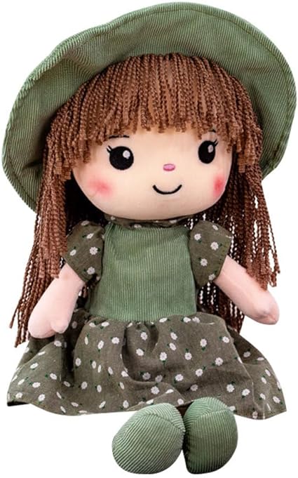 ikasus Soft Baby Doll with Clothes, 15.7 Cute Rag Doll Ragdoll Plush Stuffed Toy with Hat Skirt Handmade Princess Plush Toy Baby Girls Sleeping Partner Doll Xmas Birthday Gift