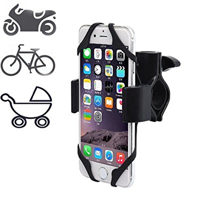 Bike Handlebar Phone Mount - Motorcycle Handlebar, iPhone 7 (6s,7s), Samsung Or All The 3.5-6 Inches Phones & GPS Devices,Smartphone Mounts,Adjustable, 360 Degrees Rotatable. Metal Base Very Durable