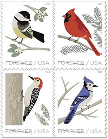 USPS Forever Stamp Sheets Featuring Birds (2 Sheets, Birds in Winter)