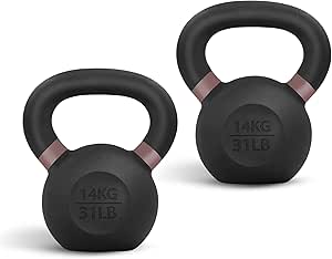 Yes4All Kettlebell Weights Cast Iron/Kettlebells Powder Coated - Strength Training, Home Gym, Full-body Exercises