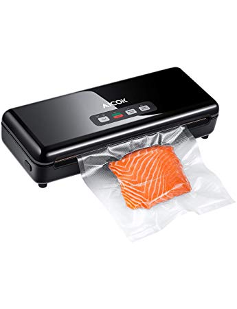 Vacuum Sealer 3 in 1 Automatic Food Sealer, One Touch Vacuum Sealing System, Dry/Wet Vacuum Packing Machine with Cutter and Vacuum Roll, Aicok