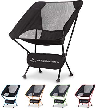 Tinya Ultralight Backpacking Camping Chair: Kids Adults Backpacker Heavy Duty 250lb Capacity Packable Ultra Lite Collapsible Portable Lightweight Compact Folding Beach Outdoor Picnic Travel Hiking