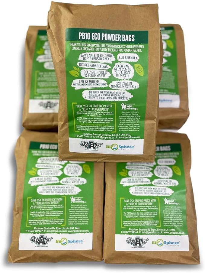 Popaloo Eco Powder Bags Bulk Pack (50)