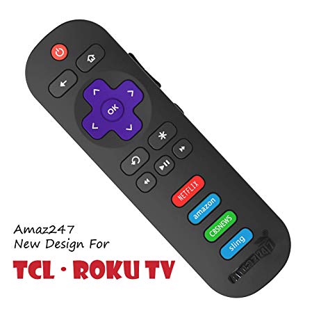 Amaz247 New Remote RC280 for TCL ROKU TV w/Volume Control and TV Power Button 【Only for TCL Roku TV】