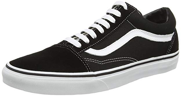 Vans Unisex Adults Old Skool Classic Suede/Canvas Sneakers, Black (Black/White), 2.5 UK (34.5 EU)