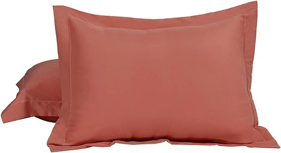 uxcell Pillow Shams 2 Pack Soft Brushed Microfiber Pillowcases Weave for 90 GSM Ployester, Wrinkle, Fade, King(20"x36") Orange Red