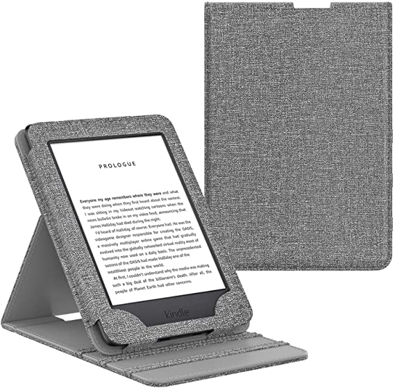 MoKo Case Fits All-New Kindle (10th Generation - 2019 Release Only), Vertical Flip Protective Cover with Auto Wake/Sleep, Will Not Fit Kindle Paperwhite 10th Generation 2018 - Denim Gray