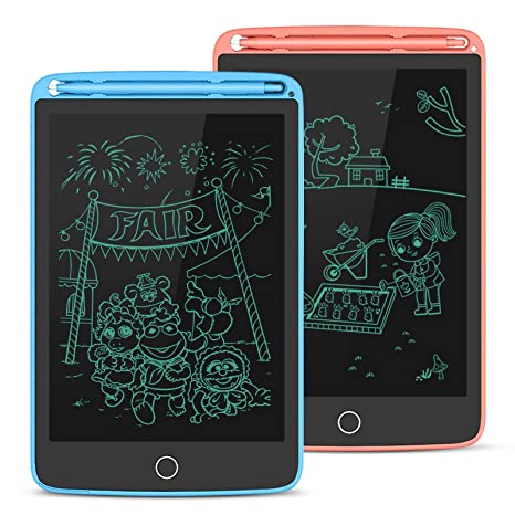 2 Pack LCD Writing Tablet, Electronic Drawing Writing Board, Erasable Drawing Doodle Pad, Toy for Kids Adults Learning & Education, 8.5IN(Blue Pink)