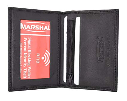 RFID blocking slim thin premium leather credit card id mini wallet holder bifold