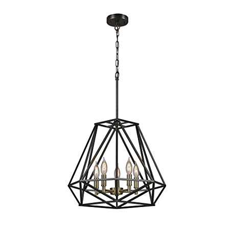 Globe Electric 65435 Sansa 5-Light Dark Bronze Chandelier, Dark Bronze