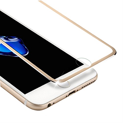 iPhone 7 Plus / 8 Plus Screen Protector, VIUME 9H Hardness iPhone 7 Plus / iPhone 8 Plus Tempered Glass Screen Protector 3D Full Coverage 5.5" (Metal Gold)