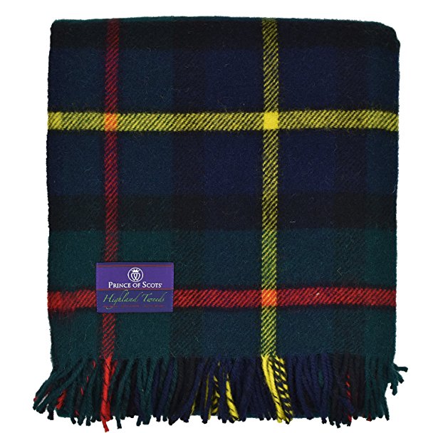 Highland Tartan Tweed 100% Pure New Wool Throw ~ Hunting McLeod ~