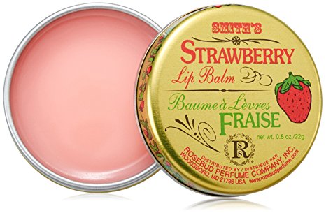 Rosebud, Strawberry Lip Balm Tin, 0.8 Ounce
