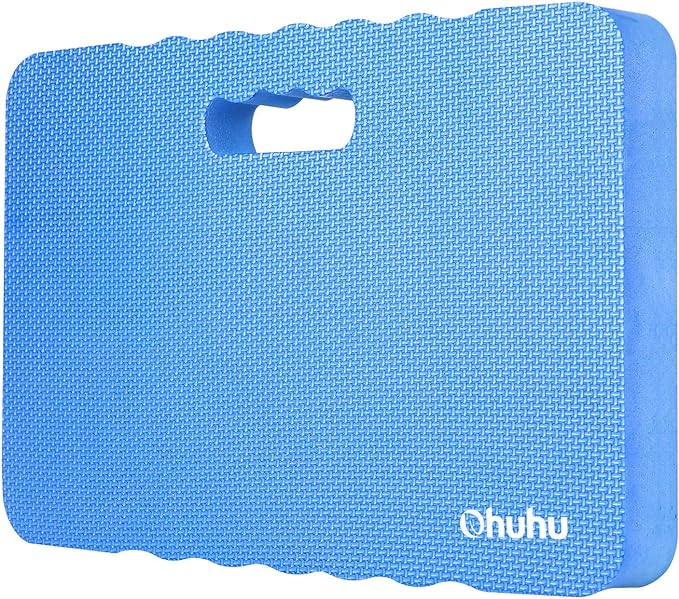 Ohuhu Premium Thick Kneeling Pad, Large Comfortable Gardening Knee Pad Kneeling Mat with 2 Different Surfaces, Extra Thick Knee Cushion for Gardening, Work, Baby Bath, Exercise, Blue 43 x 28 x 4 cm