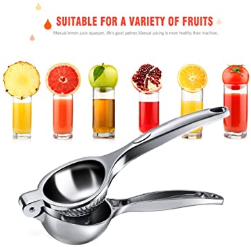 Lianqi lemon stainless steel juice squeezer, rust-proof and easy-to-clean manual juicer, unique handle easily squeezed raw juice, fruit squeezer for citrus lemon kiwi watermelon strawberry grape
