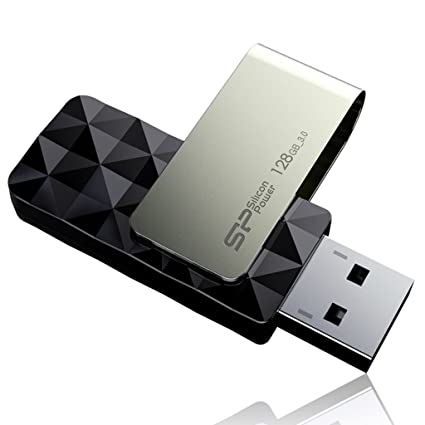 Silicon Power 128GB USB 3.0 Flash Drive with Capless Swivel Design, USB 3.2 Gen 1 USB 2.0 Thumb Drive Pen Drive Memory Stick, Blaze B30 Series