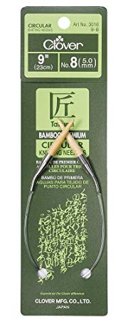 Bamboo Circular Knitting Needles "Takumi", 9-Inch Size 8