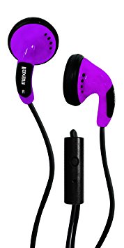 Maxell 196145 Color Buds Headphones with Microphone, Purple
