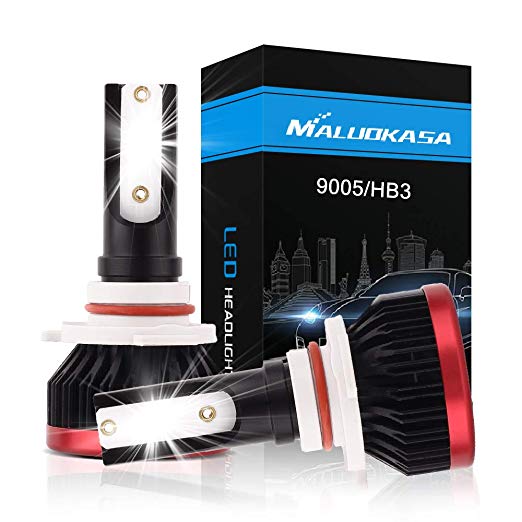 9005 HB3 Led Headlight Bulbs 6500K 10000LM 50W Cool White DOB Chips Conversion Kit All In One Design By Maluokasa DOT Approved for Car Lighting