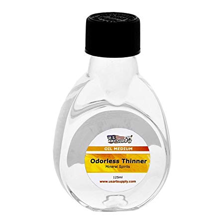 U.S. Art Supply Odorless Mineral Spirits Thinner, 125ml / 4.2 Fluid Ounce Container