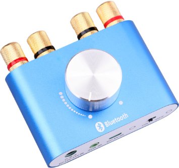 Yeeco Hifi Mini Bluetooth Headphone Amplifier DC 12-24V 3-4A 2 Channel 30W*2 Music Audio Stereo Power Amplifier Board(Blue)